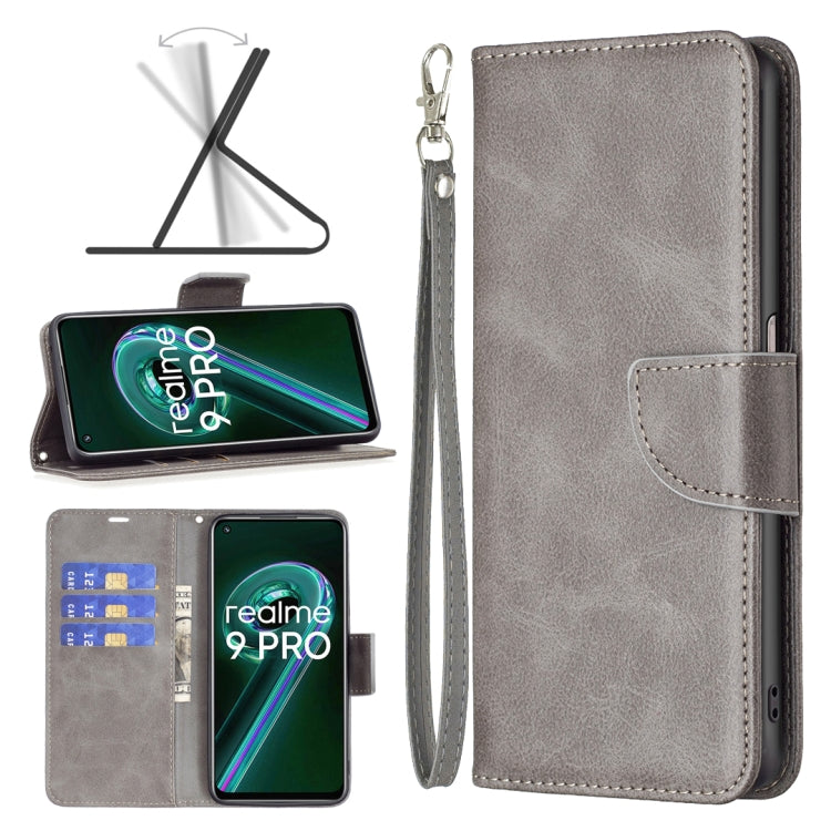 Cassa del telefono in pelle di pelle di agnello retrò, For OPPO Realme 9 Pro