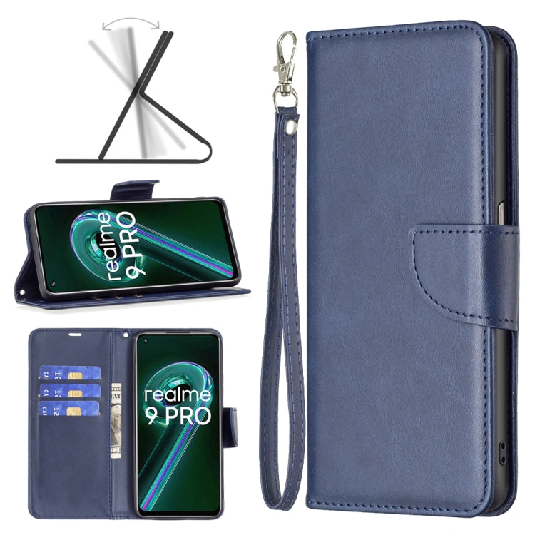 Cassa del telefono in pelle di pelle di agnello retrò, For OPPO Realme 9 Pro
