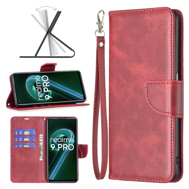 Cassa del telefono in pelle di pelle di agnello retrò, For OPPO Realme 9 Pro