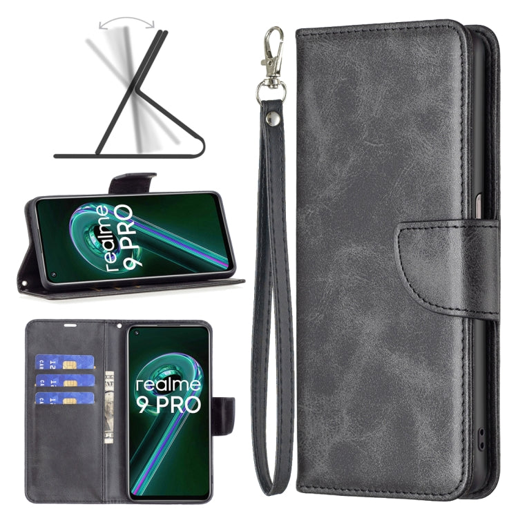 Cassa del telefono in pelle di pelle di agnello retrò, For OPPO Realme 9 Pro