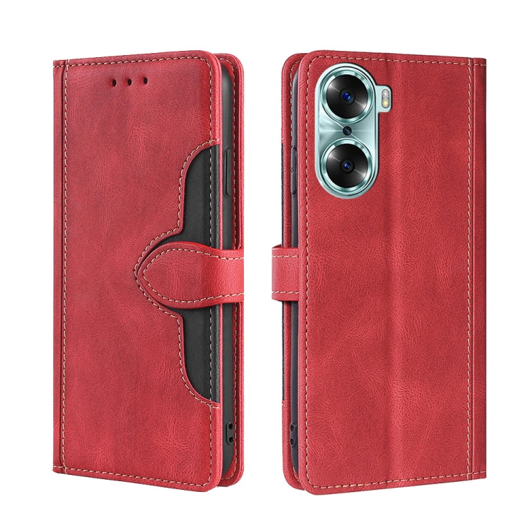 Skin Feel Cappello di paglia Custodia in pelle con fibbia magnetica, For Honor 60, For Honor 60 Pro, For Honor 60 SE