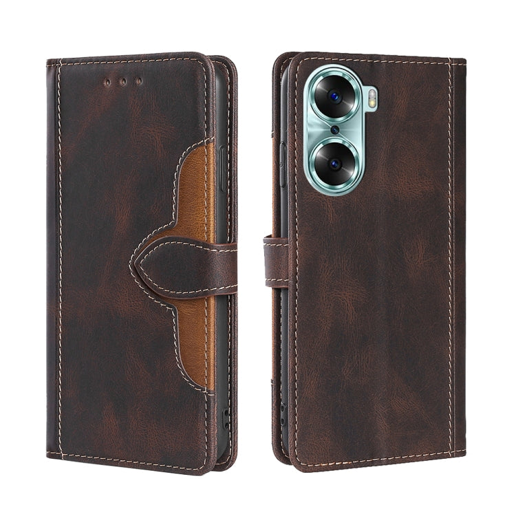 Skin Feel Cappello di paglia Custodia in pelle con fibbia magnetica, For Honor 60, For Honor 60 Pro, For Honor 60 SE