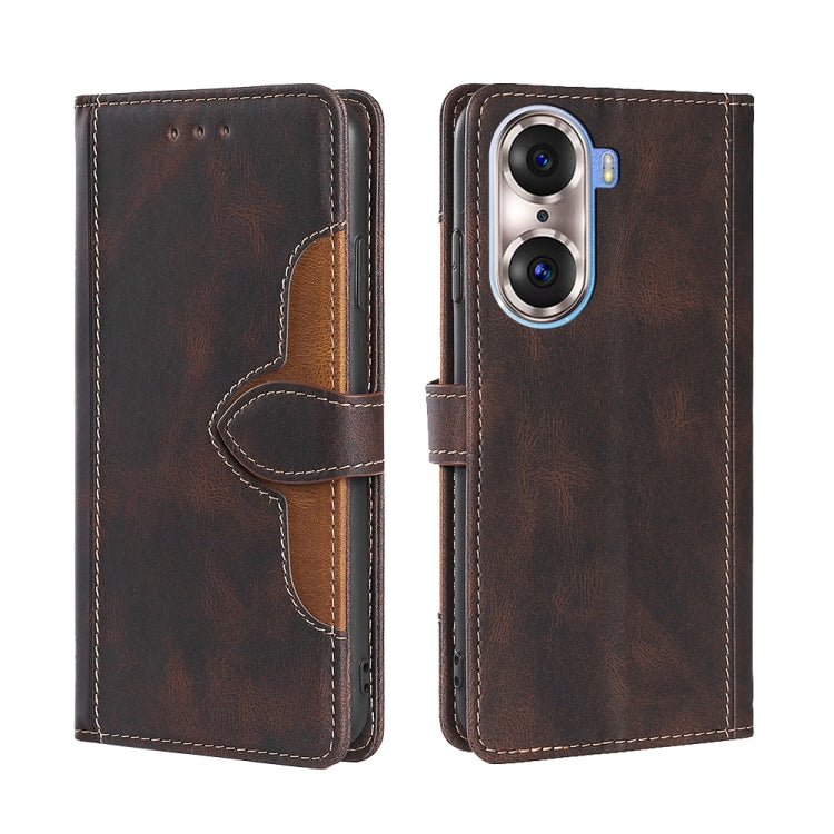 Skin Feel Cappello di paglia Custodia in pelle con fibbia magnetica, For Honor 60, For Honor 60 Pro, For Honor 60 SE