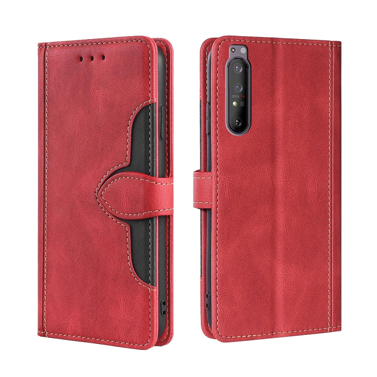 Skin Feel Cappello di paglia Custodia in pelle con fibbia magnetica, For Sony Xperia 5 II, For Sony Xperia 1 II, For Sony Xperia 10 II, For Sony Xperia Ace II, For Sony Xperia Pro I