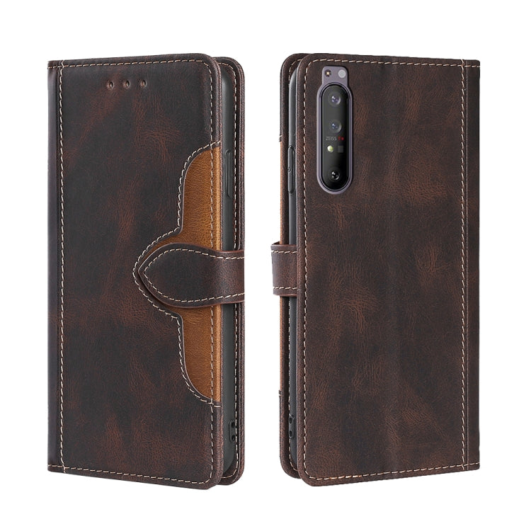 Skin Feel Cappello di paglia Custodia in pelle con fibbia magnetica, For Sony Xperia 5 II, For Sony Xperia 1 II, For Sony Xperia 10 II, For Sony Xperia Ace II, For Sony Xperia Pro I