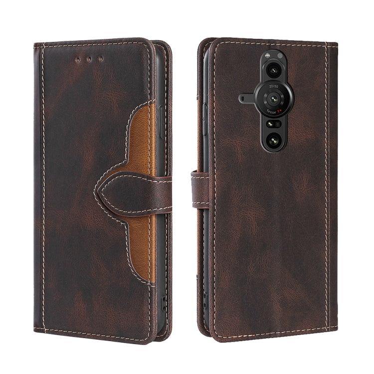 Skin Feel Cappello di paglia Custodia in pelle con fibbia magnetica, For Sony Xperia 5 II, For Sony Xperia 1 II, For Sony Xperia 10 II, For Sony Xperia Ace II, For Sony Xperia Pro I