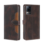 Skin Feel Cappello di paglia Custodia in pelle con fibbia magnetica, For vivo S10 / S10 Pro, For vivo V21 5G / 4G, For vivo V21e 4G / Y73 2021, For vivo V23e / S10e, For vivo X60 Pro+, For vivo X60 Pro Foreign Version / X60