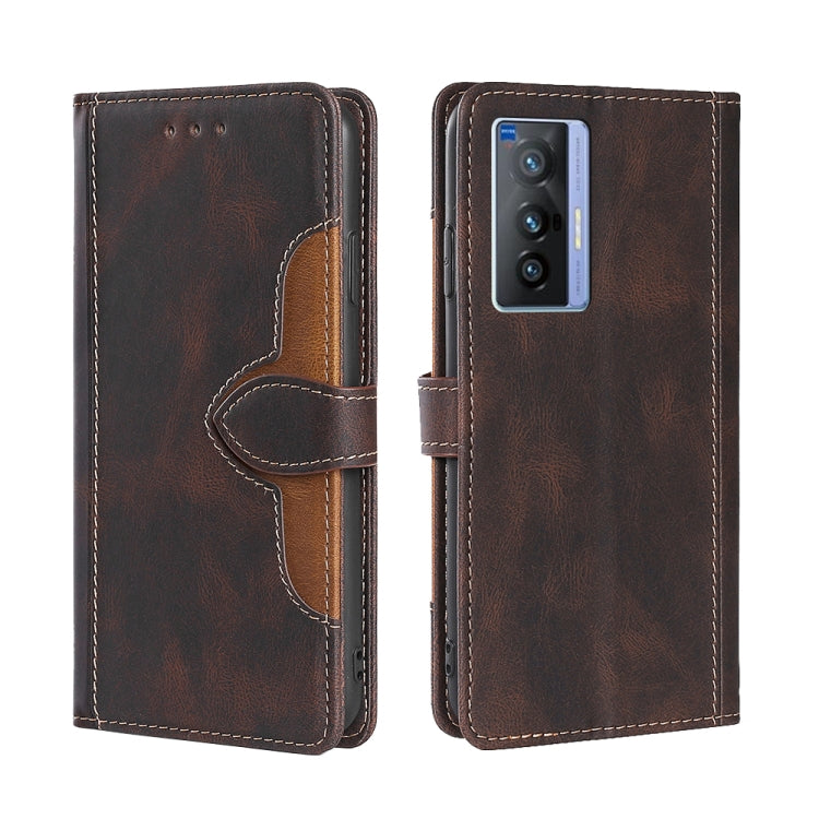 Skin Feel Cappello di paglia Custodia in pelle con fibbia magnetica, For vivo X70, For vivo X70 Pro, For vivo X70 Pro+, For vivo Y73s 2021, For vivo Y20 / Y20i / Y20s, For vivo Y21 / Y21s / Y33s
