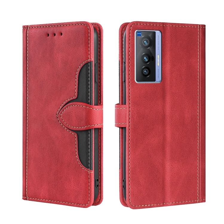 Skin Feel Cappello di paglia Custodia in pelle con fibbia magnetica, For vivo X70, For vivo X70 Pro, For vivo X70 Pro+, For vivo Y73s 2021, For vivo Y20 / Y20i / Y20s, For vivo Y21 / Y21s / Y33s