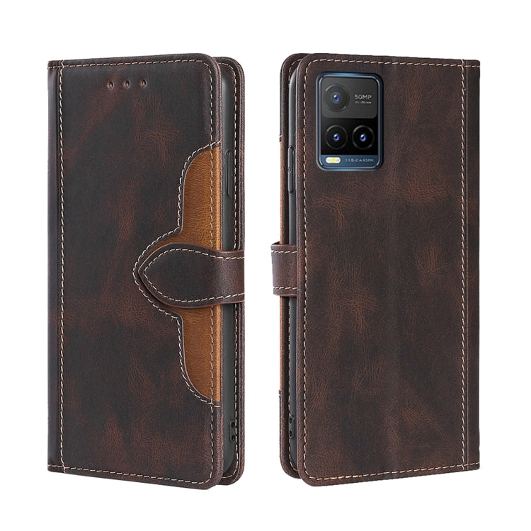 Skin Feel Cappello di paglia Custodia in pelle con fibbia magnetica, For vivo X70, For vivo X70 Pro, For vivo X70 Pro+, For vivo Y73s 2021, For vivo Y20 / Y20i / Y20s, For vivo Y21 / Y21s / Y33s