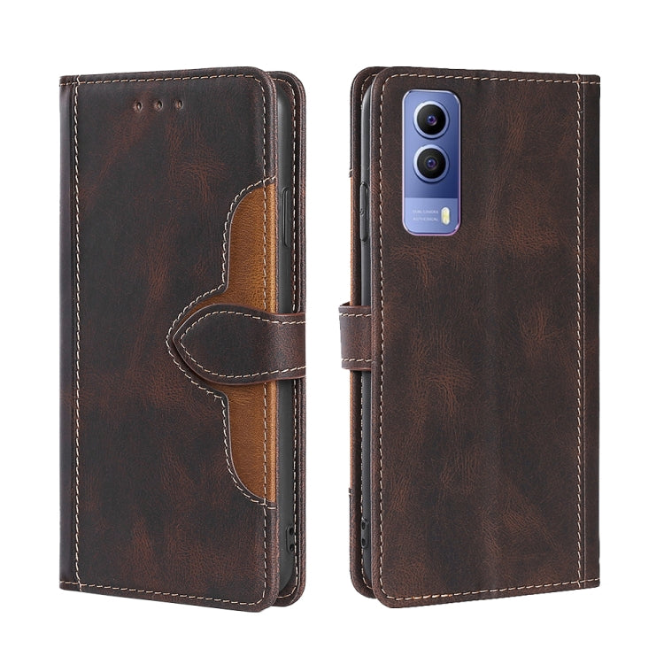 Skin Feel Cappello di paglia Custodia in pelle con fibbia magnetica, For vivo Y52s 5G / iQOO U3, For vivo Y53s 5G / iQOO Z5X / T1X, For vivo Y72 5G / iQOO Z3
