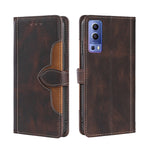 Skin Feel Cappello di paglia Custodia in pelle con fibbia magnetica, For vivo Y52s 5G / iQOO U3, For vivo Y53s 5G / iQOO Z5X / T1X, For vivo Y72 5G / iQOO Z3