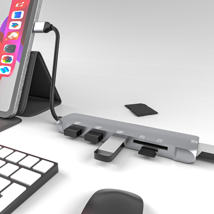 Hub USB-C 6 in 1 con slot SD, TF e 4 porte USB femmina