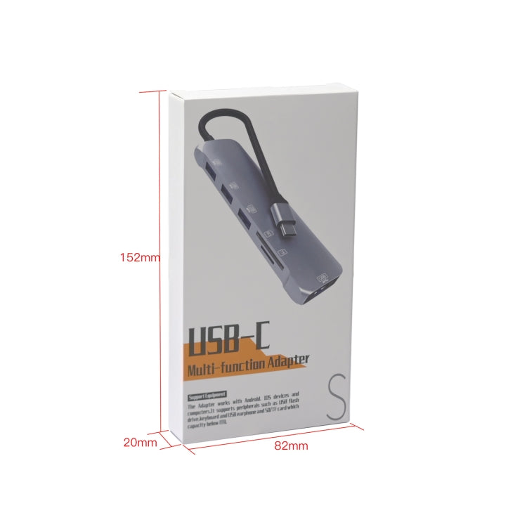 Hub USB-C 6 in 1 con slot SD, TF e 4 porte USB femmina