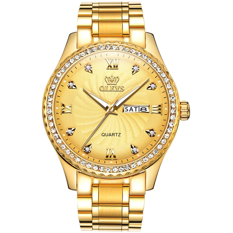OLEVS 5565 Orologio da uomo al quarzo con cinturino in acciaio inossidabile impermeabile di moda