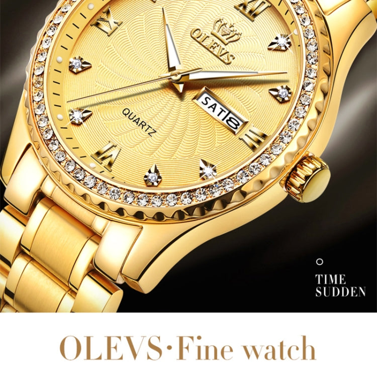 OLEVS 5565 Orologio da uomo al quarzo con cinturino in acciaio inossidabile impermeabile di moda