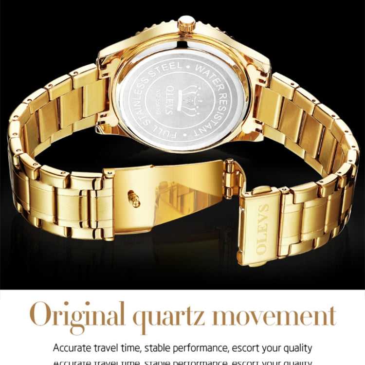 OLEVS 5565 Orologio da uomo al quarzo con cinturino in acciaio inossidabile impermeabile di moda
