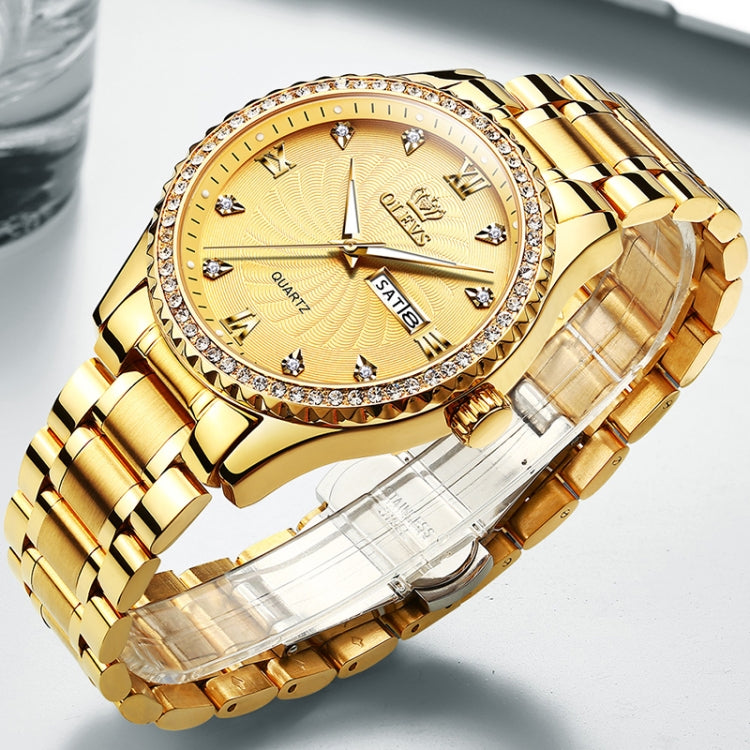 OLEVS 5565 Orologio da uomo al quarzo con cinturino in acciaio inossidabile impermeabile di moda