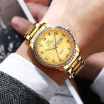 OLEVS 5565 Orologio da uomo al quarzo con cinturino in acciaio inossidabile impermeabile di moda