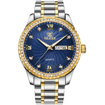 OLEVS 5565 Orologio da uomo al quarzo con cinturino in acciaio inossidabile impermeabile di moda