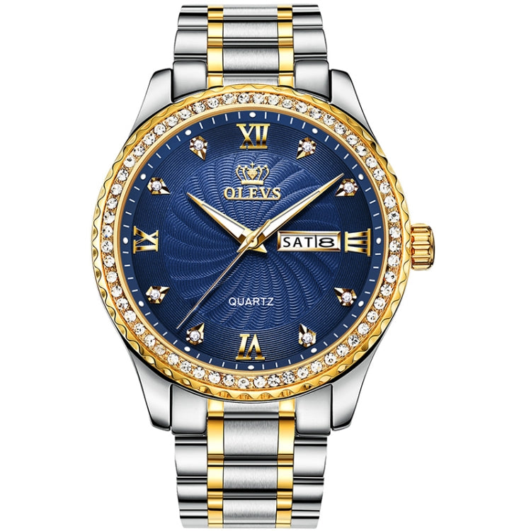 OLEVS 5565 Orologio da uomo al quarzo con cinturino in acciaio inossidabile impermeabile di moda