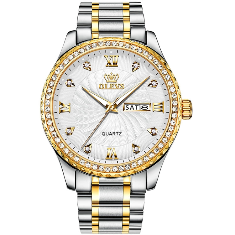 OLEVS 5565 Orologio da uomo al quarzo con cinturino in acciaio inossidabile impermeabile di moda