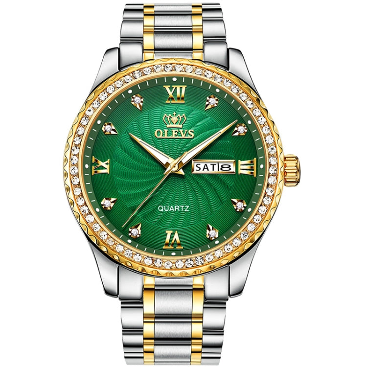 OLEVS 5565 Orologio da uomo al quarzo con cinturino in acciaio inossidabile impermeabile di moda