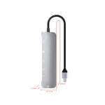 Hub USB-C 6 in 1 con slot TF/SD e 4 porte USB 3.0 femmina