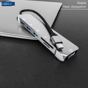 NK-3043H Slot per scheda USB-C/da tipo C a TF/SD 6 in 1 + 4 adattatori USB 3.0 femmina, NK-3043H