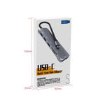 Hub USB-C 6 in 1 con slot TF/SD e 4 porte USB 3.0 femmina