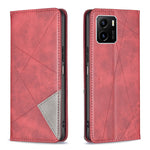 Custodia per telefono in pelle magnetica a vibrazione orizzontale con struttura a rombo, For vivo Y15s
