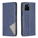 Custodia per telefono in pelle magnetica a vibrazione orizzontale con struttura a rombo, For vivo Y15s
