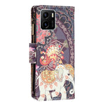 Custodia per telefono in pelle con cerniera orizzontale con motivo a disegno colorato, For vivo Y15s
