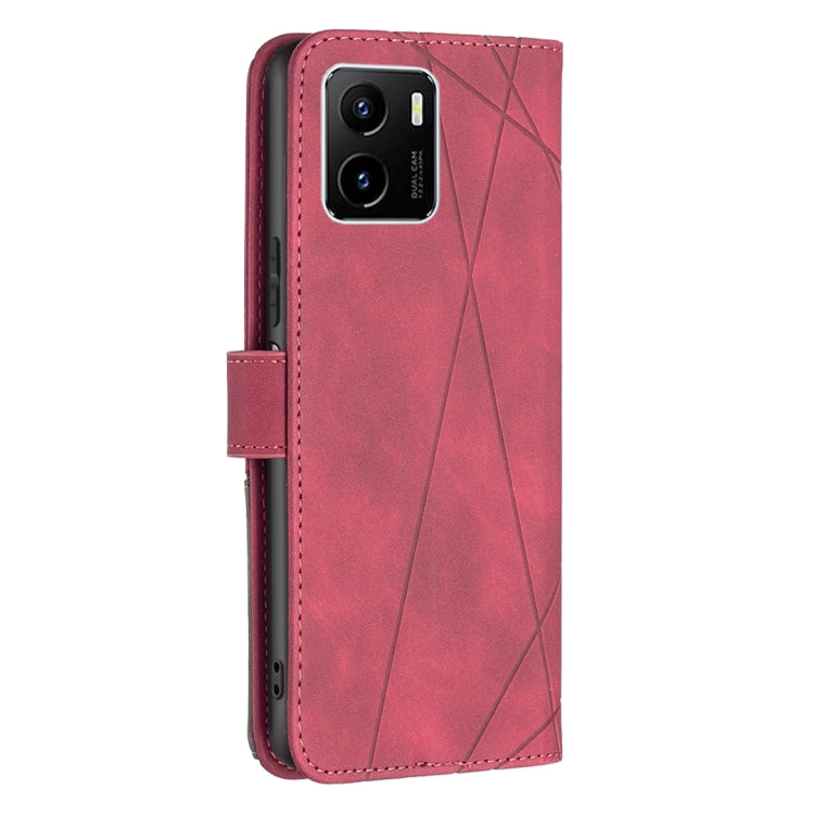 Custodia per cellulare in pelle a vibrazione orizzontale con fibbia magnetica a rombo, For vivo Y15s