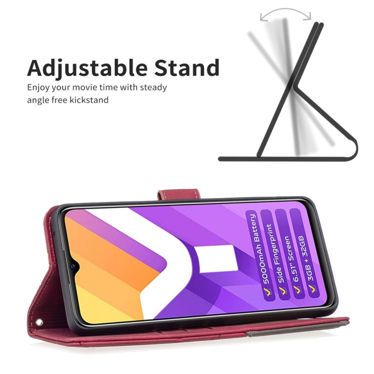 Custodia per cellulare in pelle a vibrazione orizzontale con fibbia magnetica a rombo, For vivo Y15s
