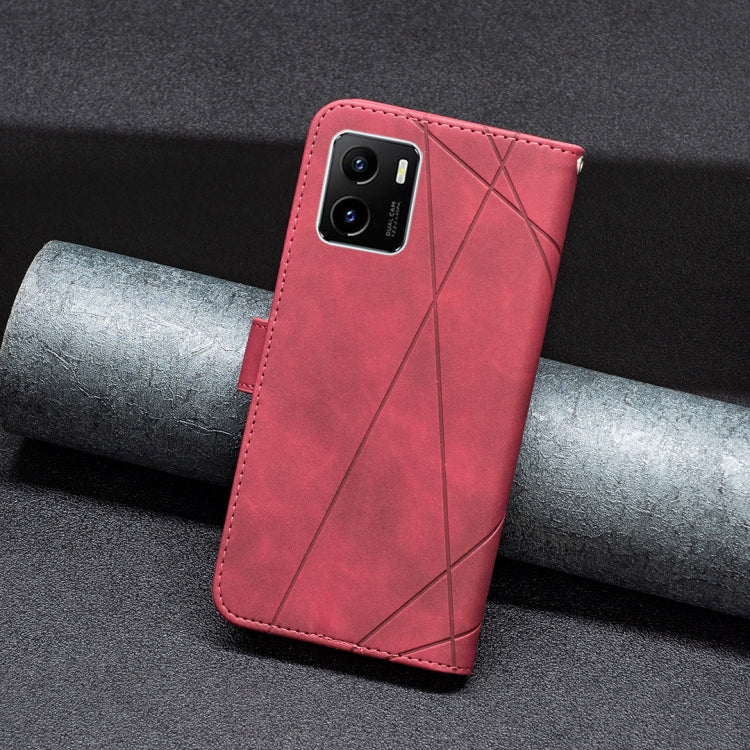 Custodia per cellulare in pelle a vibrazione orizzontale con fibbia magnetica a rombo, For vivo Y15s