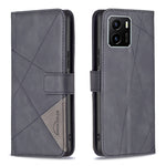 Custodia per cellulare in pelle a vibrazione orizzontale con fibbia magnetica a rombo, For vivo Y15s