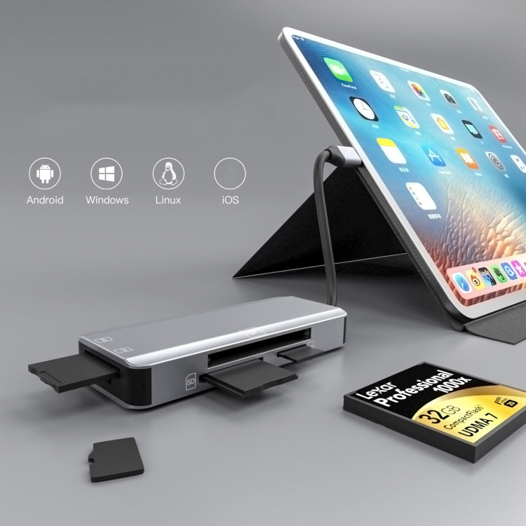 Adattatore 5 in 1 USB-C per schede SD MS M2 CF TF