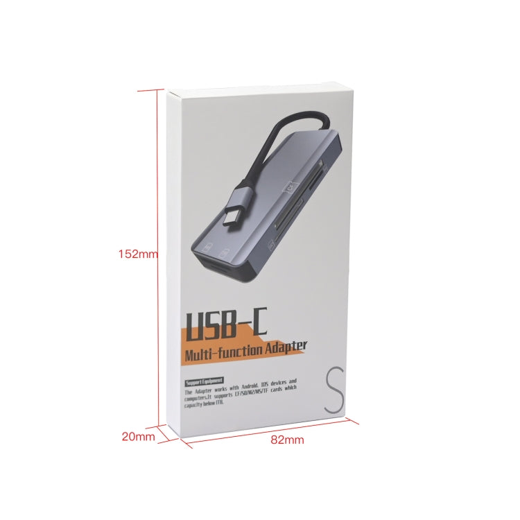 Adattatore 5 in 1 USB-C per schede SD MS M2 CF TF