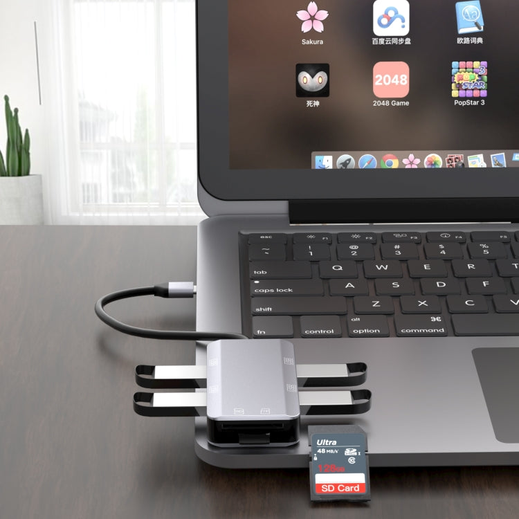 Hub USB-C 6 in 1 con slot SD, TF e 4 porte USB femmina