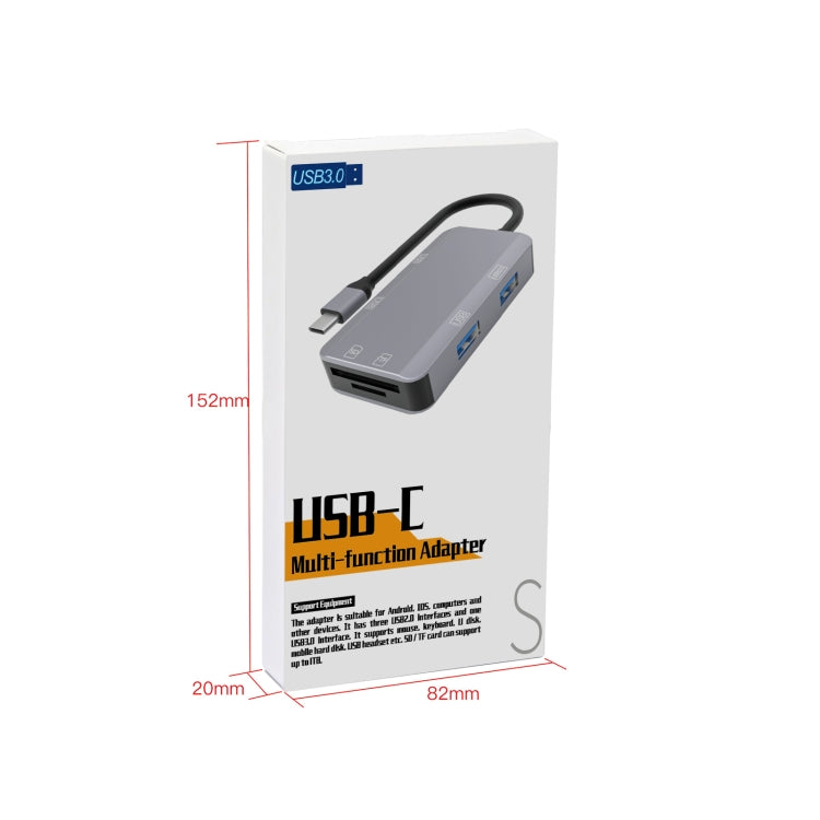 Adattatore USB-C 6 in 1 con slot SD, TF e USB