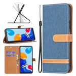Custodia portafoglio in pelle color denim per Xiaomi Redmi Note 1