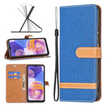 Custodia portafoglio in pelle color denim per Xiaomi Redmi Note 1