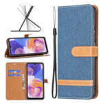Custodia portafoglio in pelle color denim per Xiaomi Redmi Note 1