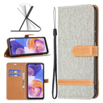 Custodia portafoglio in pelle color denim per Xiaomi Redmi Note 1