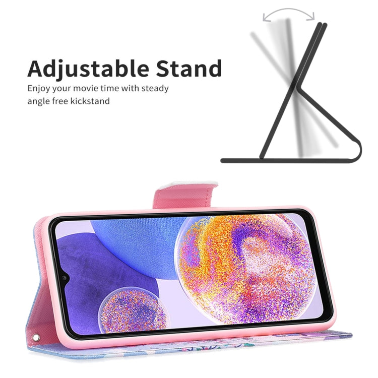 Custodia per cellulare in pelle con motivo a disegno colorato, For Samsung Galaxy A23 5G