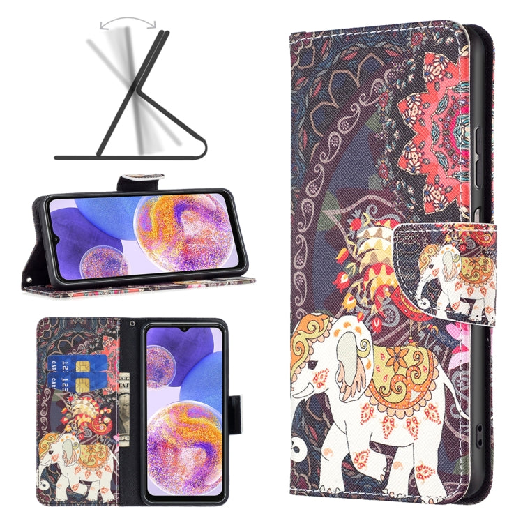 Custodia per cellulare in pelle con motivo a disegno colorato, For Samsung Galaxy A23 5G