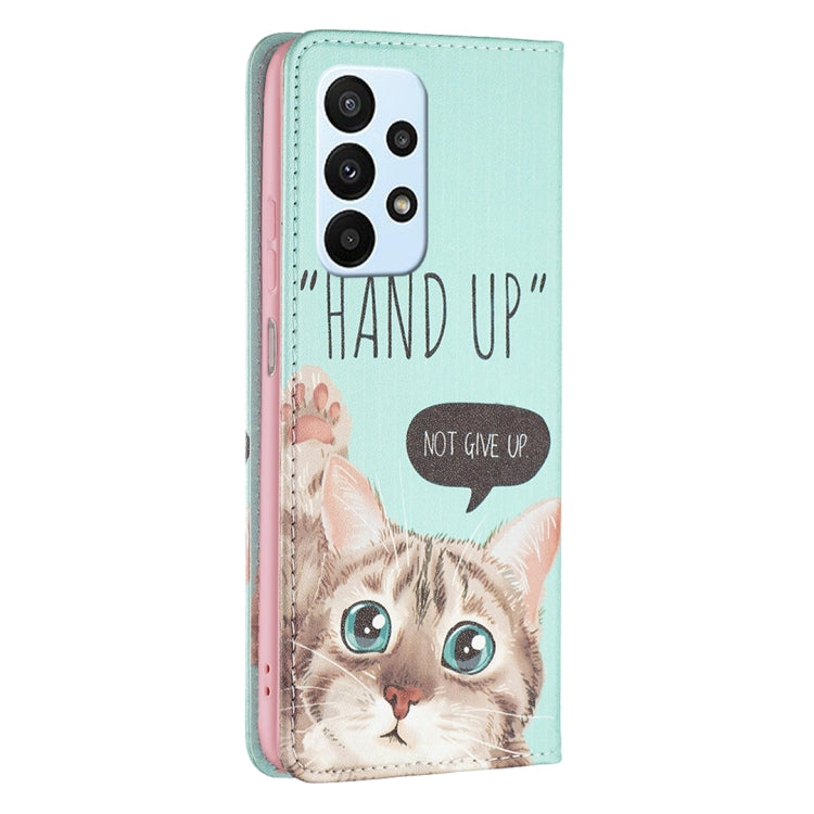 Custodia per telefono in pelle verniciata magnetica invisibile, For Samsung Galaxy A23 5G