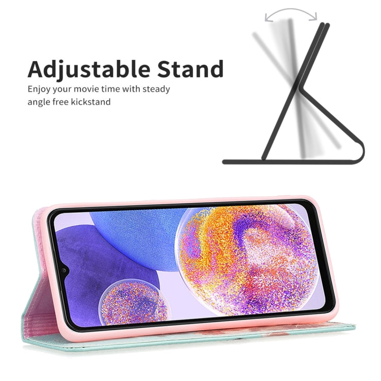 Custodia per telefono in pelle verniciata magnetica invisibile, For Samsung Galaxy A23 5G