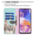 Custodia per telefono in pelle verniciata magnetica invisibile, For Samsung Galaxy A23 5G
